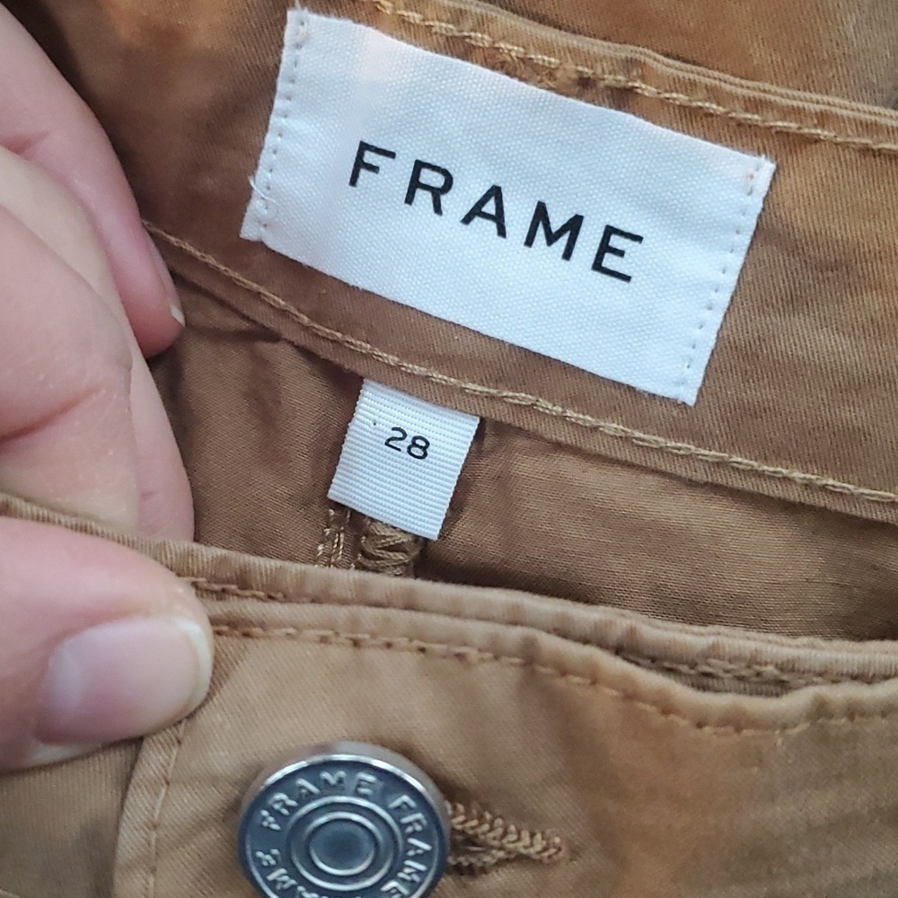 Frame Twill pleated tan wide leg pants - Picture 8 of 10